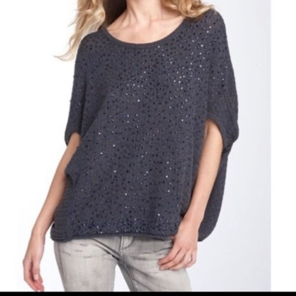 Free People Sequin Sweater Top m